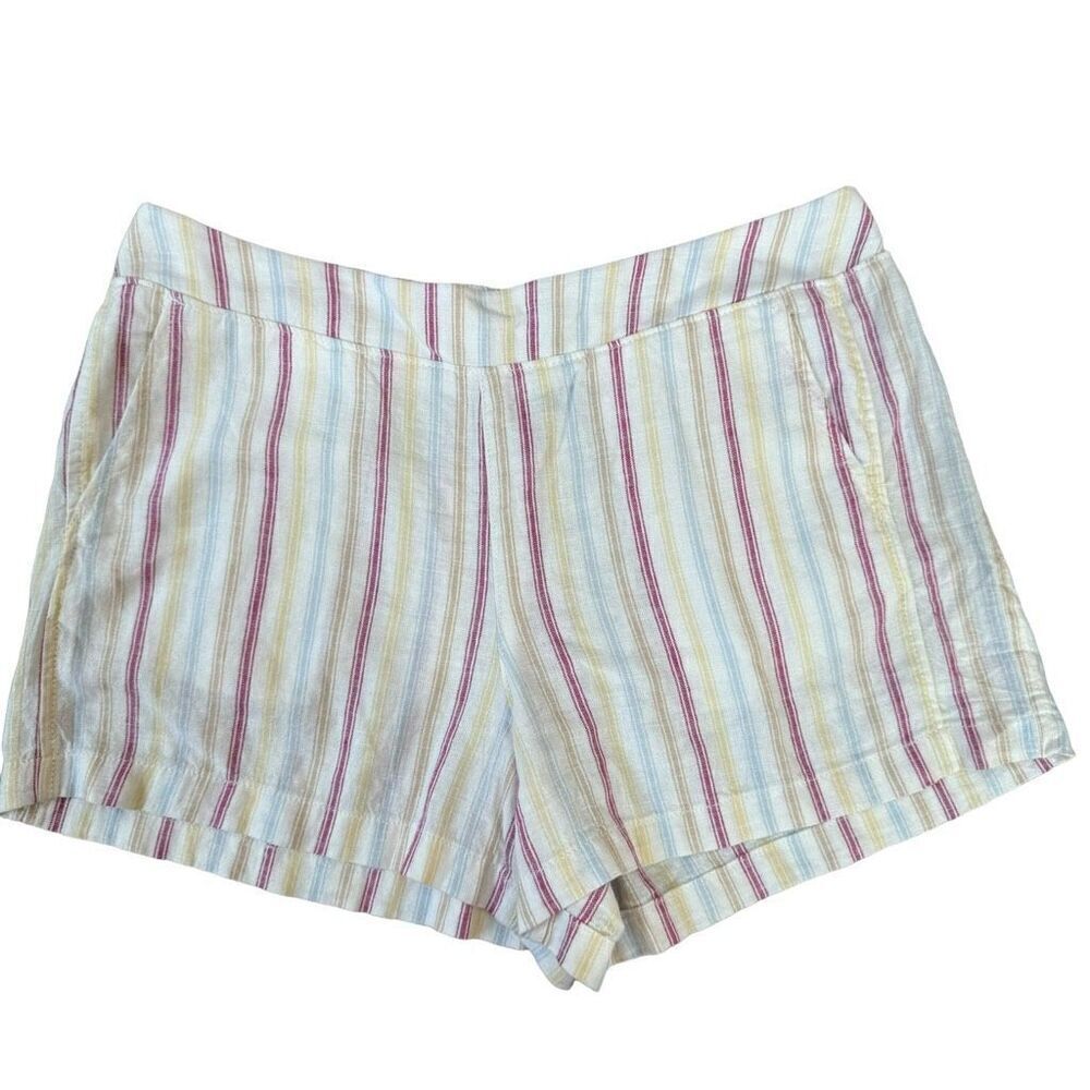 GAP Womens Striped Linen blend Shorts Lightweight size XL